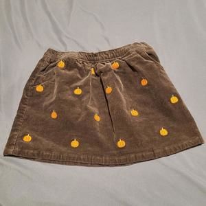 Girl's Gymboree Embroidered Corduroy Brown Skort Pumpkin Halloween 4T